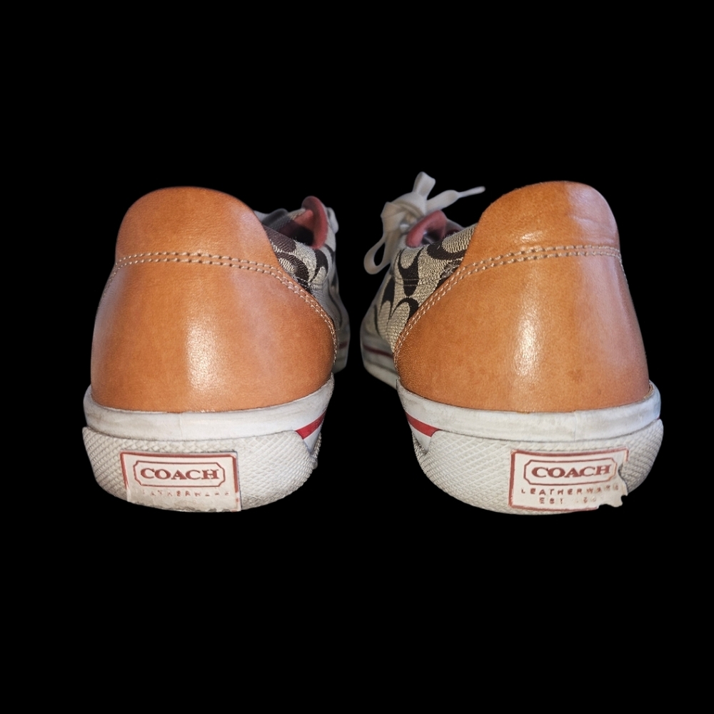 Coach Tan and Brown Signature Canvas Sneakers - Picture 7 of 12